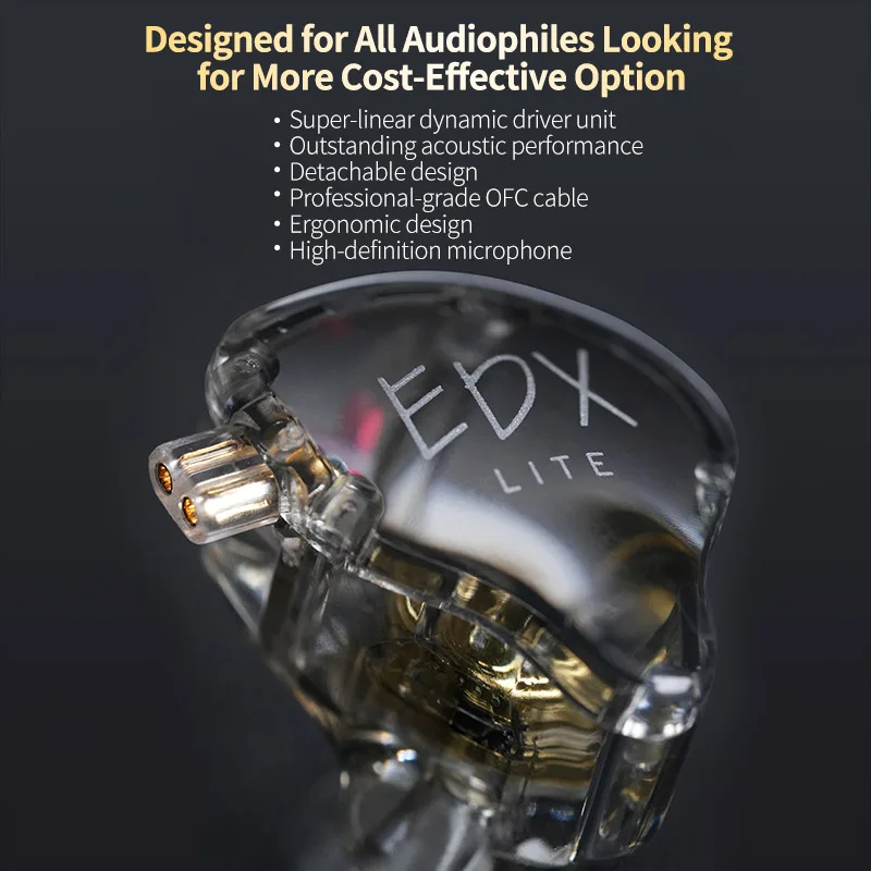 รูปสินค้า หูฟังเกมมิ่ง KZ EDX Lite เสียงคมชัด ใส่สบาย