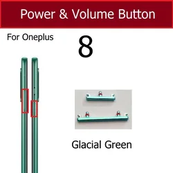 Enhanced Side Audio and Power Button Set for Oneplus - Replacement Keypad Repair Parts (8 Glacial Green)