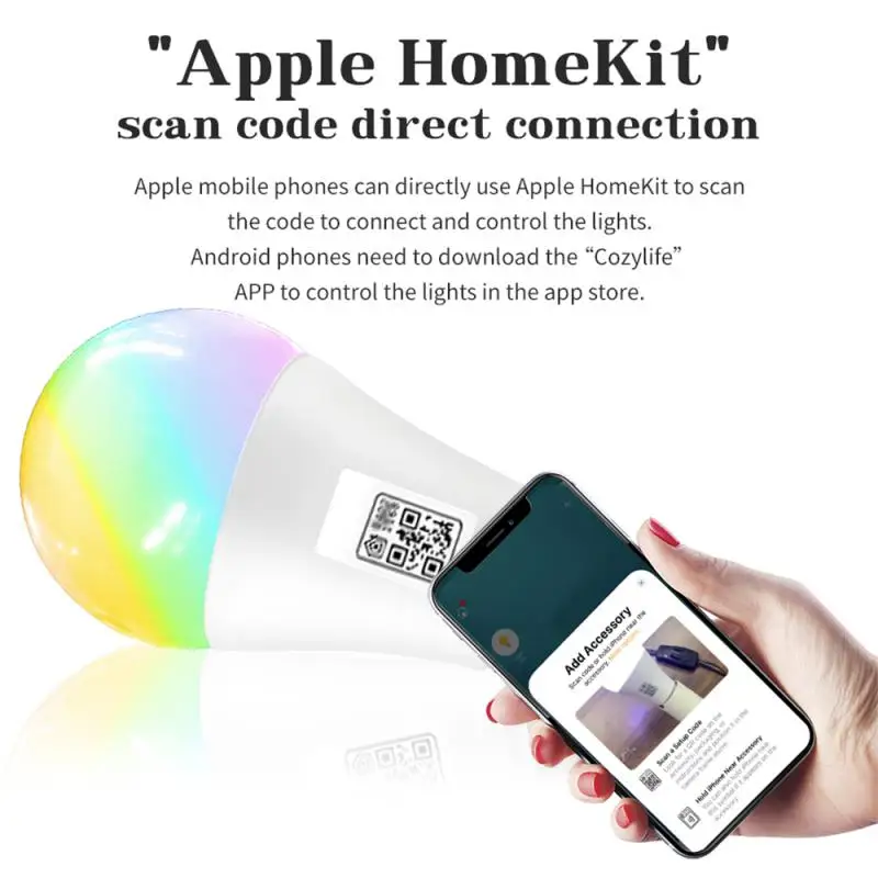 

Оригинальная умная лампа Homekit с Wi-Fi, лампа GU10, E14, E27, RGB, лампочка с голосовым управлением Siri, работает с приложением для дома, комплект для Alexa Home