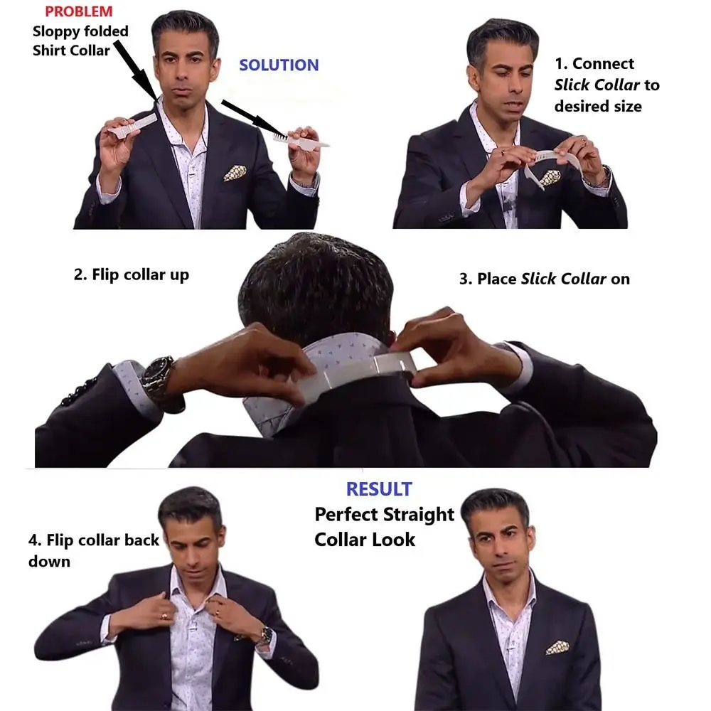 Adjustable Shirt Collar Support Shaper Collar Stays Bundle Kit Clothes Accessory Slick Shirt Stand Tool
