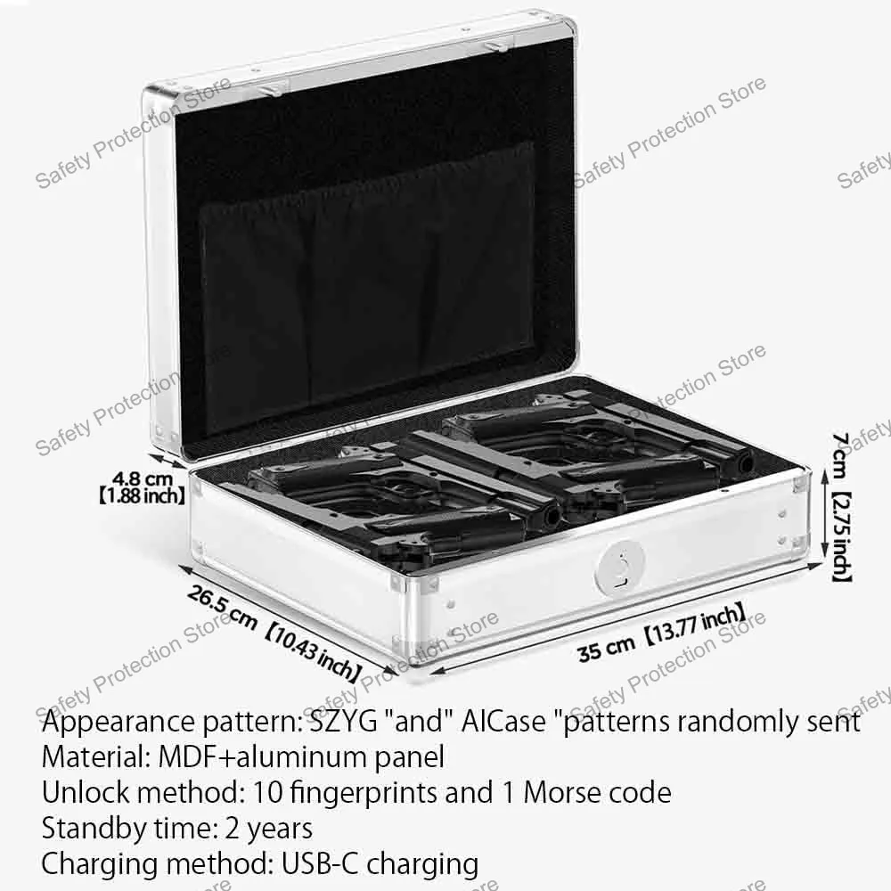 Biometric Fingerprint Safe Box Gun Safe Jewelry Privacy Security Storage Box  Morse Code Lock Box Intelligent Secret Hidden Safe