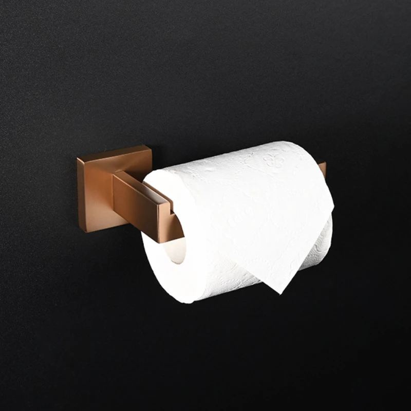 Brushed Rose Gold Stainless Steel Bathroom Hardware Towel Rack Towel Bar Ring Robe Hook Toilet Paper Holder fix with screw