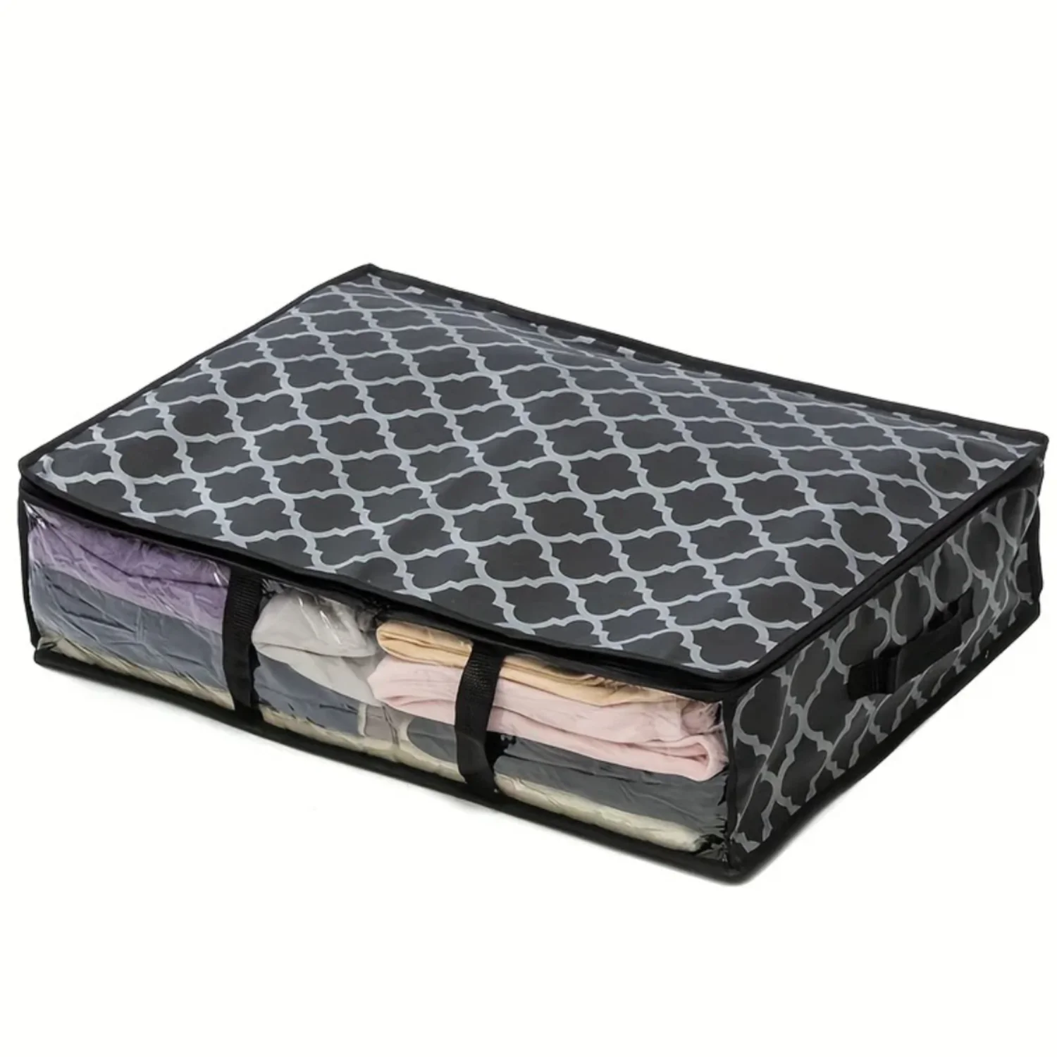 1pc Foldable Under Bed Container with Handles-Space Saving Organizer Comforters,, Clothing,Toys-40L Capacity