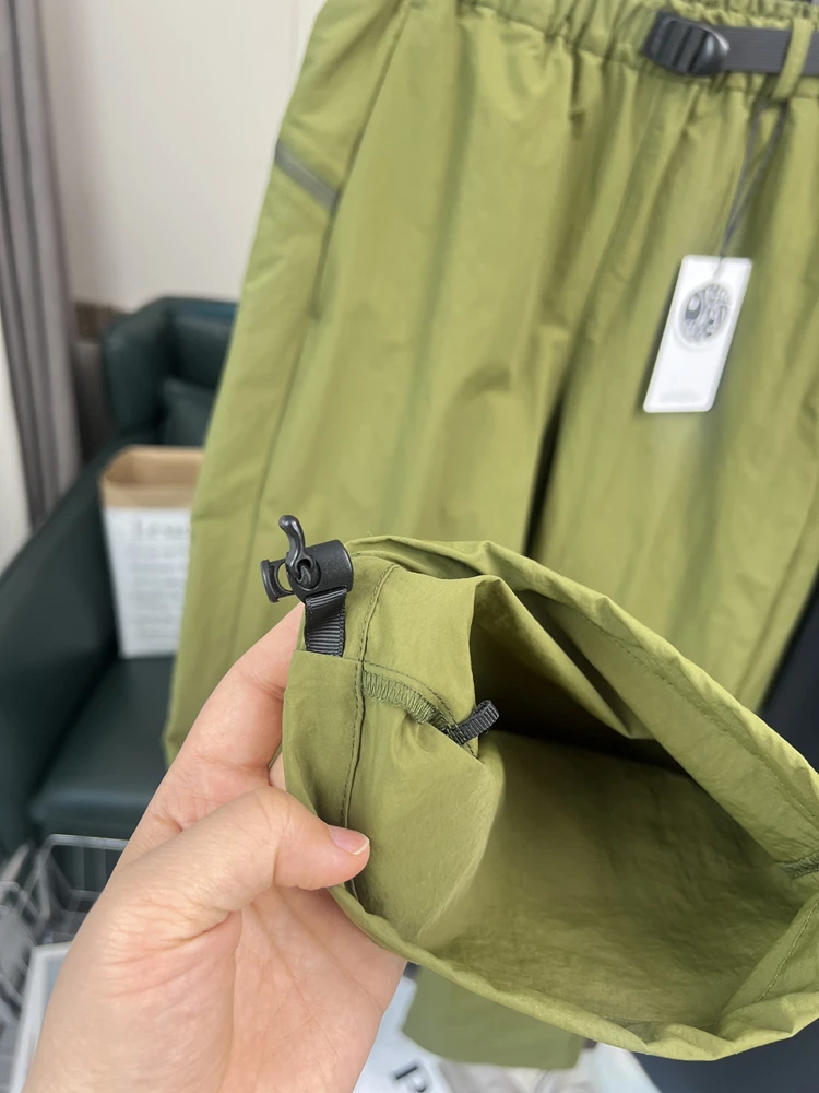 High-End Men's Casual Pants with Bule Elastic Waist Breathable Wear-Resistant Summer Functionali Straight Leg Long Trousers