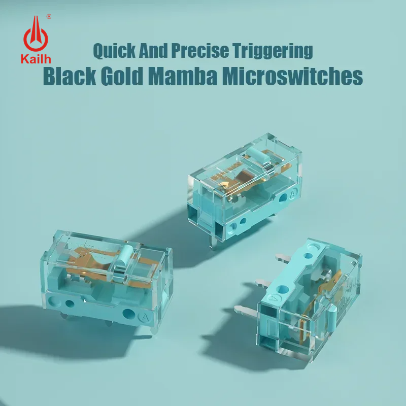 1Pcs Kailh New Style GM8.0 Micro Switch 90 Million Lifespan Gaming Mouse 3Pin Transparent shell Blue Dot