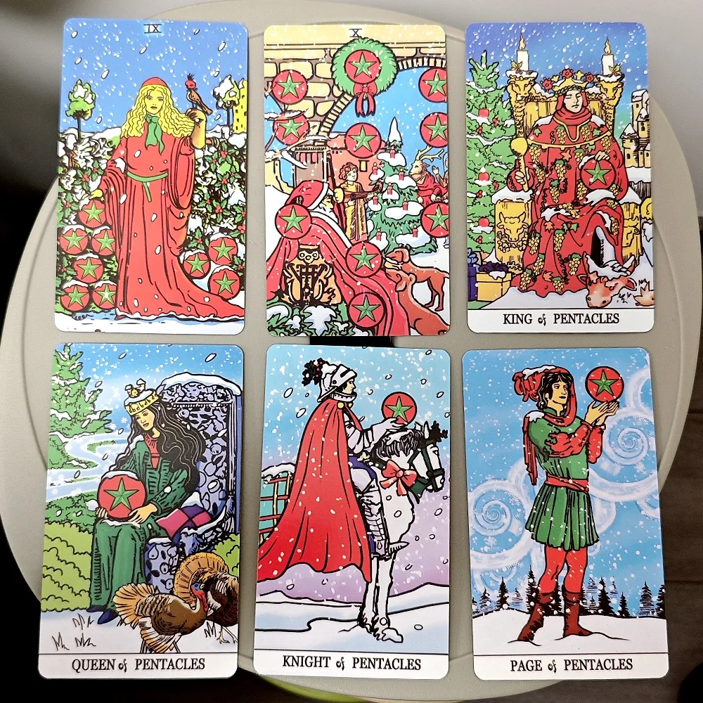 Winter Waite Tarot 78 Pcs Images 12*7cm Shown Against A Wintry Background Based on RWS System Rider Tarot 5