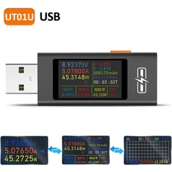 Universal USB/Type - C Multifunction Digital Power Meter and Capacity Tester (UT01U - USB port)