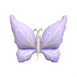 Butterfly Themed Pink, White, and Purple Party Balloon - Other (Ruby)