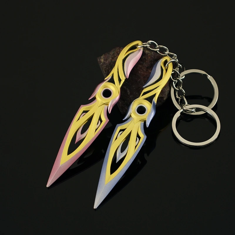 

Cheap Valorant Keychain Mini Mystbloom Kunai Ninja Melee Metal Knife Weapon Model Samurai Game Peripheral Gift Toy for Boys