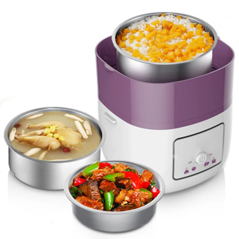 RW-01 220V/250W Electric Food Steamer Multifunctional Household Three Layers 304 Stainless Steel Split Hot Pot Mini Steamer 1.9L