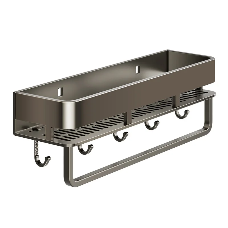Bathroom Storage Rack Non Perforated Wall Mounted Towel Rack Bathroom Washbasin Cosmetics Storage Rack Wrought Iron Material 6