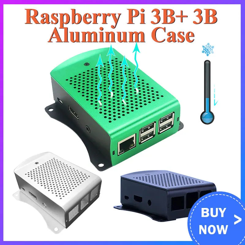 Raspberry Pi Case Raspberry Pi Raspberry Pi Cooler Raspberry Pi 3 Model 3B+ 3B Aluminum Case Optional Cooling Fan for Raspberry Pi 3