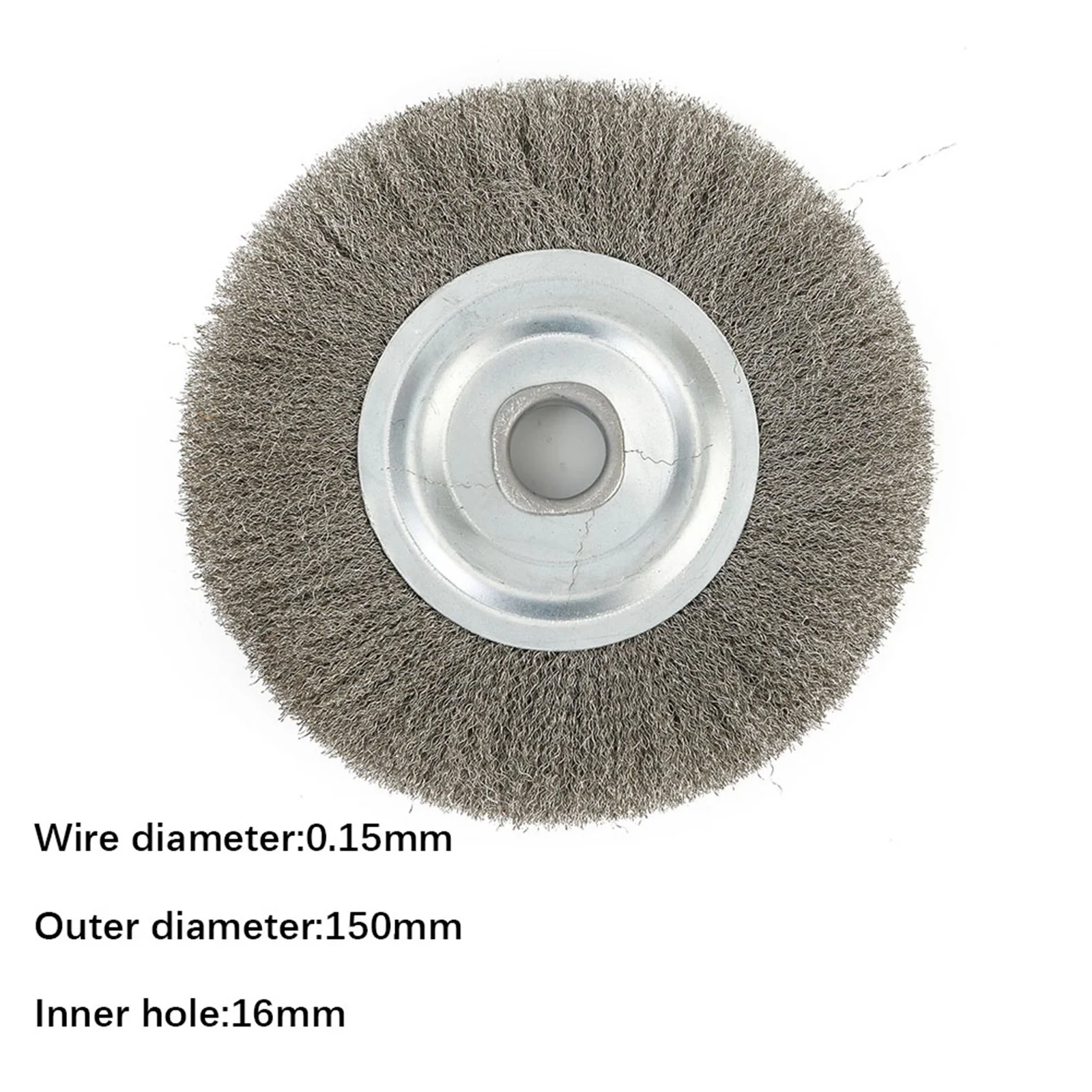 

6inch Crimped Stainless Steel Wire Wheel Brush Bench Grinder Abrasive 16mm Hole For Deburring Rust Scale & Carbon Removal Tools