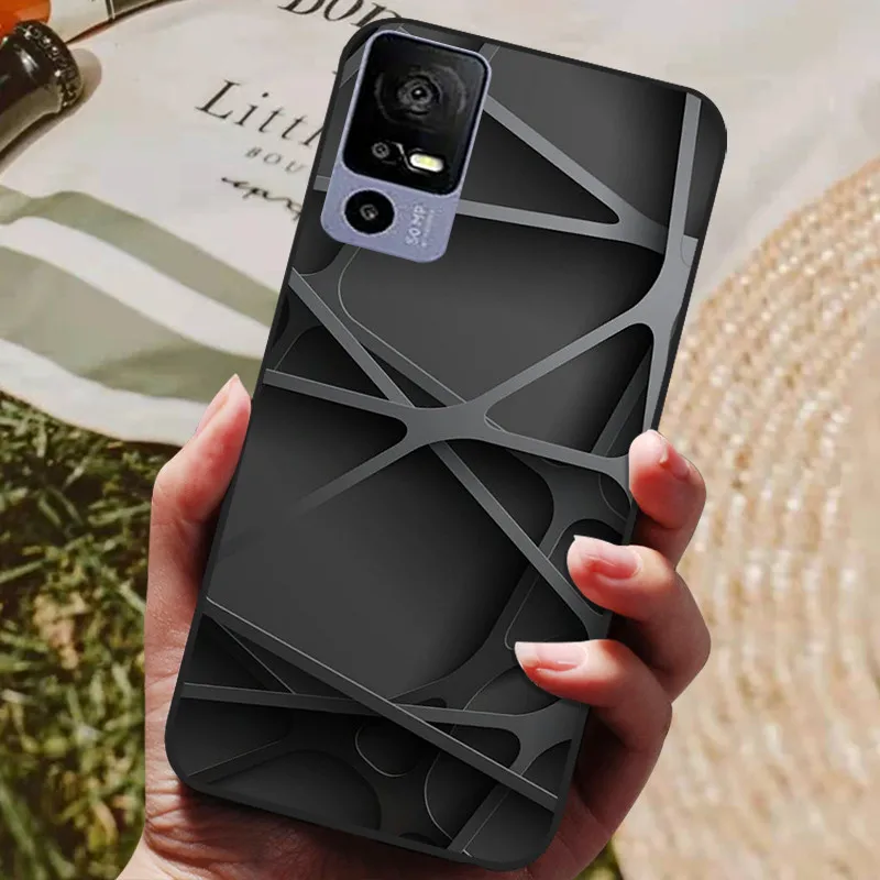 Silicone Back Cover Phone Case with Soft Bumper - Black