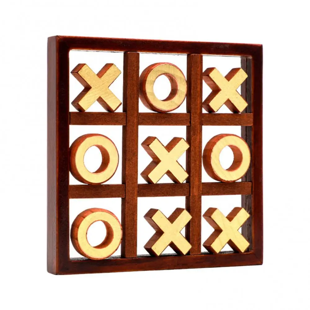 Parent-Child Interaction Wooden Board Game XO Tic Tac Toe Chess Funny Developing Intelligent Educational Toy Puzzles