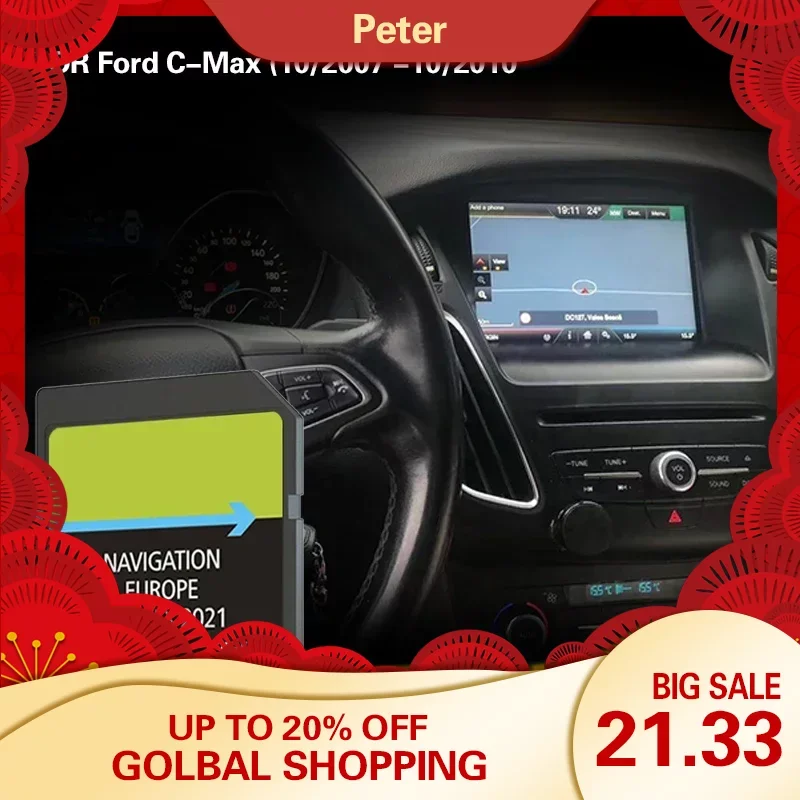 Cover Per Ford C-Max 10/2007 -10/2010 8Gb Europa Germania Mappa Navigazione Gps Sd Memory Card