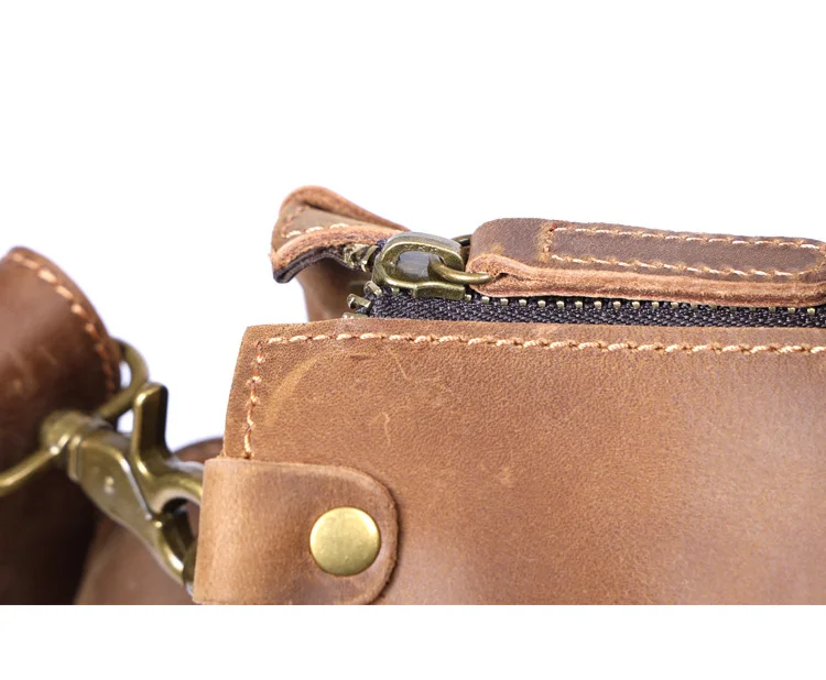 Vintage handgefertigte Herren-Aktentasche aus Crazy-Horse-Rindsleder mit mehreren Taschen, luxuriöse Business-Handtasche aus echtem Leder mit großem Fassungsvermögen für Laptops. – Detail 28