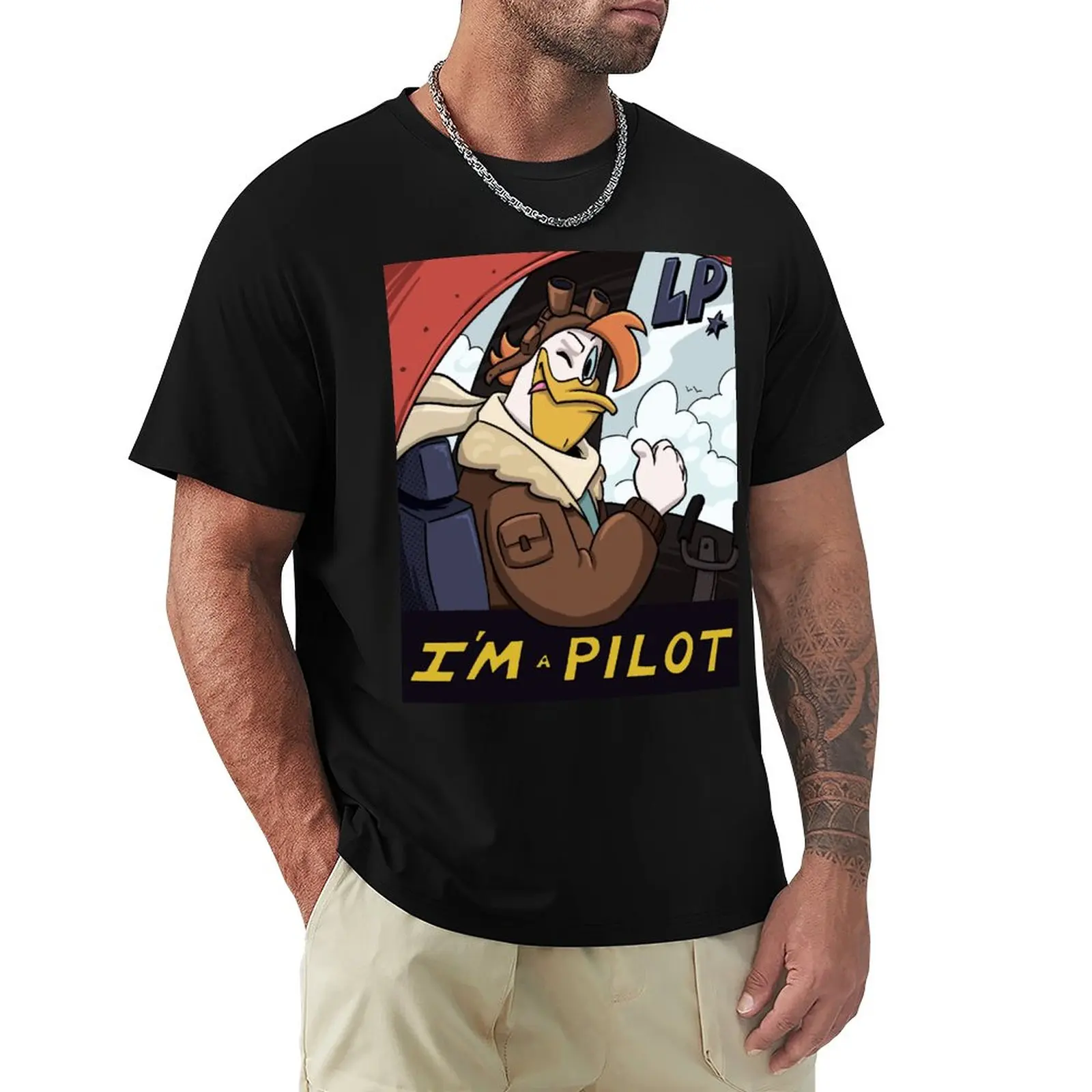 Launchpad I Am A Pilot T-Shirt Summer Top Plain Men Clothes