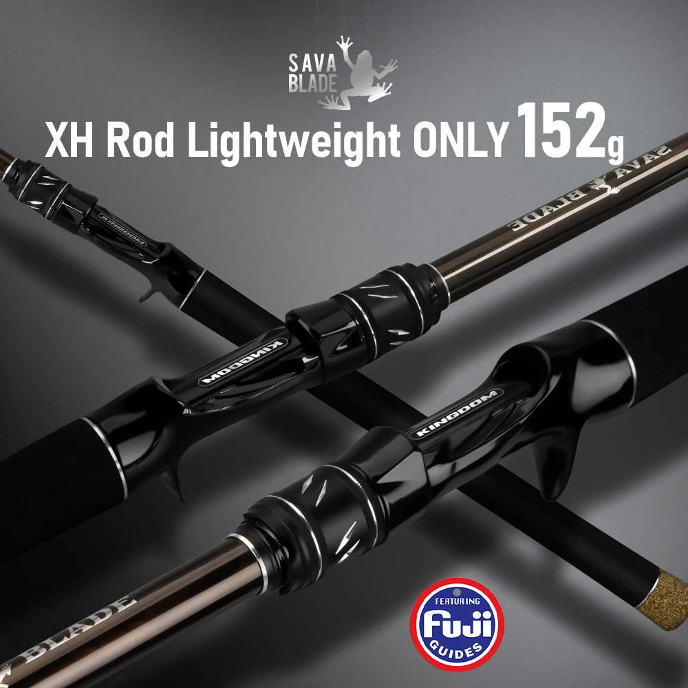 KINGDOM Sava Blade Fishing Rod MH XH Fast Action 1.9m 2.28m Long Cast Lightweight FUJI O EVA Handle Pike Rod
