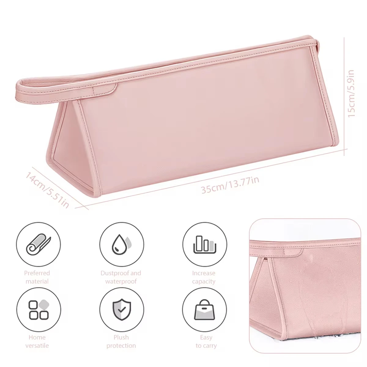 Hair Dryer Carrying Case Waterproof Hair Dryer Storage Case PU Leather Storage Bag Portable Travel for Dyson