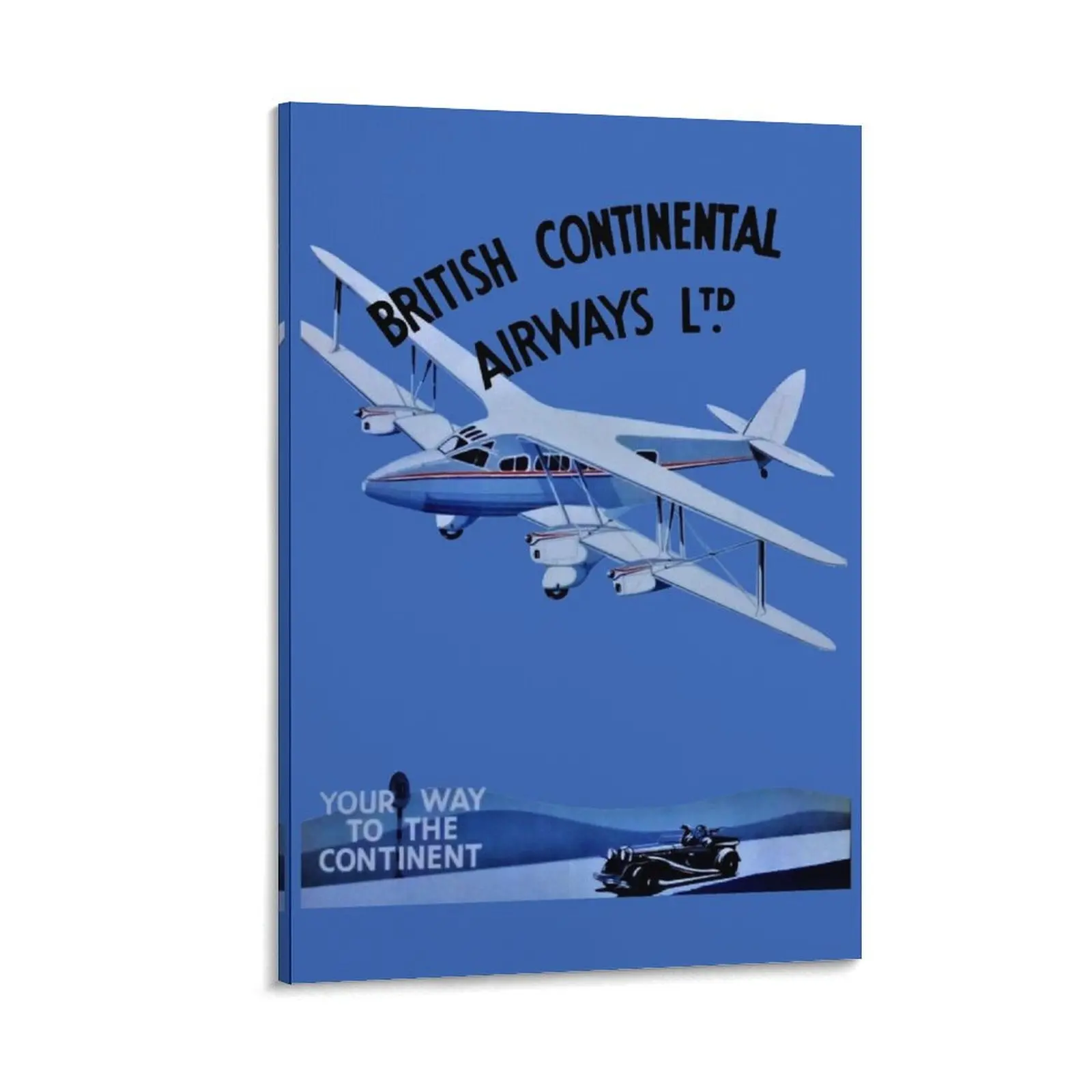 

BRITISH CONTINENTAL AIRWAYS ADVERT Canvas Painting Wall decoration frame poster