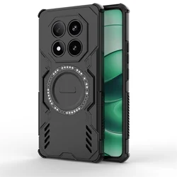 Shockproof Armor Wireless Charging Case - Durable Back Cover for Redmi Note14Pro Plus (DJ-Black)