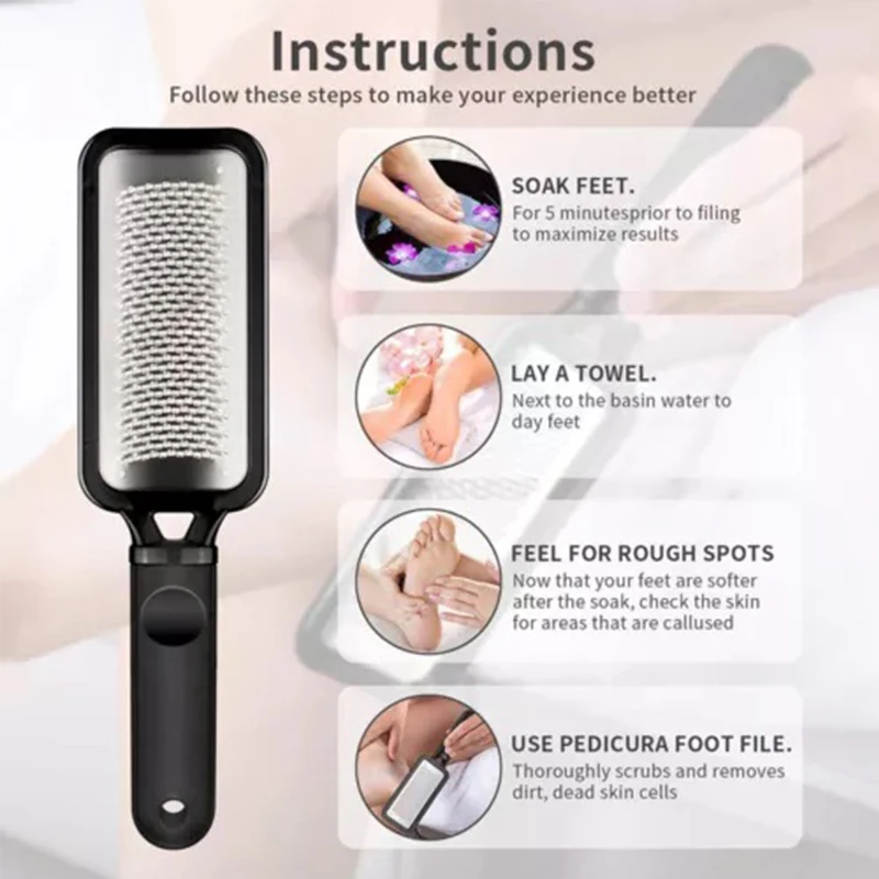 1 Piece Foot File Foot File Scrubber Dead Skin Callus Remover Stainless Scraper Feet Care Clean Tool