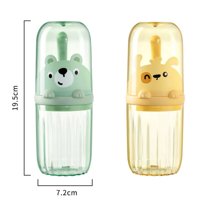 Portable Travel Toothbrush Set For Children With Storage Cup_voghion.com