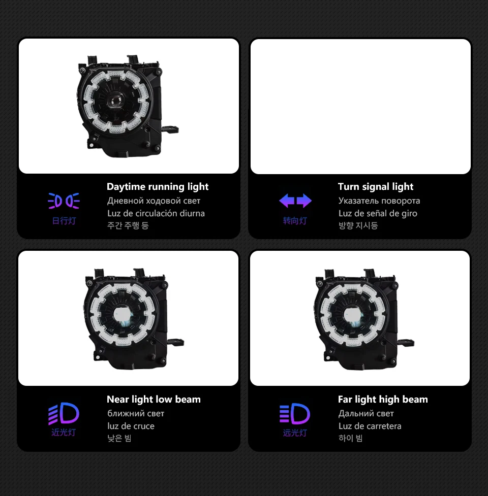 مصباح أمامي لتويوتا لاند كروزر LC76 ، إشارة انعطاف DRL ،