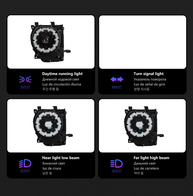 مصباح أمامي لتويوتا لاند كروزر LC76 ، إشارة انعطاف DRL ،