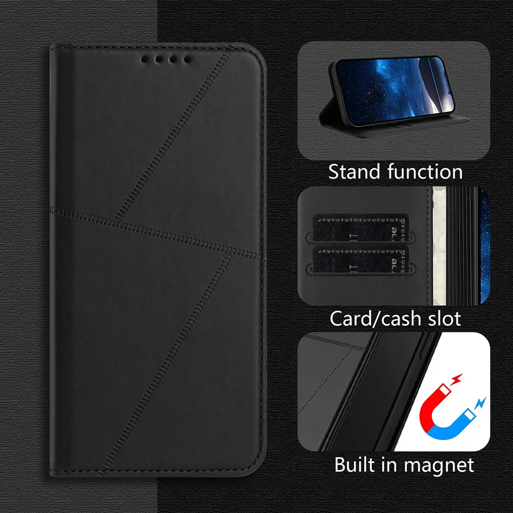 Leather Card Holder Case with Magnetic Back Cover