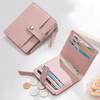 Women Wallets PU Leather Female Purse Mini Hasp Solid Multi-Cards Holder Coin Short Wallets Slim Small Wallet Zipper Hasp 1