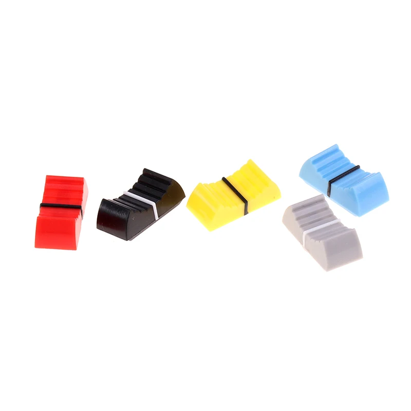 10PCS Fader Knob Cap Touch Sensitive Slider Ribbed Mixer Desk Switch potentiometer knob cap