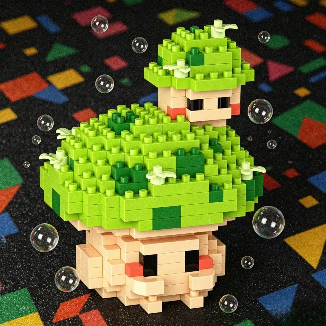 305pcs 버섯 3D 퍼즐 빌딩 블록 장난감, DIY 크리 에이 티브 분재 장식품 홈 장식, 크리스마스 할로윈 생일 선물