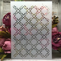 A4 3D Cube Geometry DIY Stencil for Wall Art and Crafting (C)
