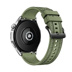 22mm Silicone - Woven Smartwatch Band - Universal Fit, Premium Quality Strap - Huawei Watch 3 (Green - Black)
