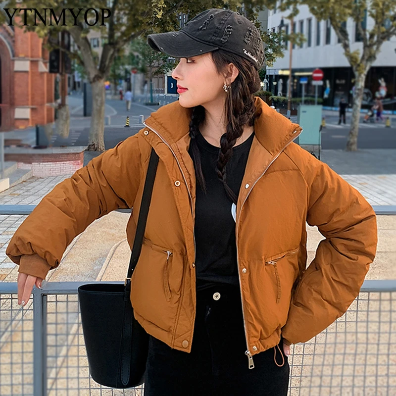 

2023 New Short Parkas Winter Women Small Warm Jacket Coat Female Snow Wear Loose Cotton Paddd Clothing Outwear YTNMYOP