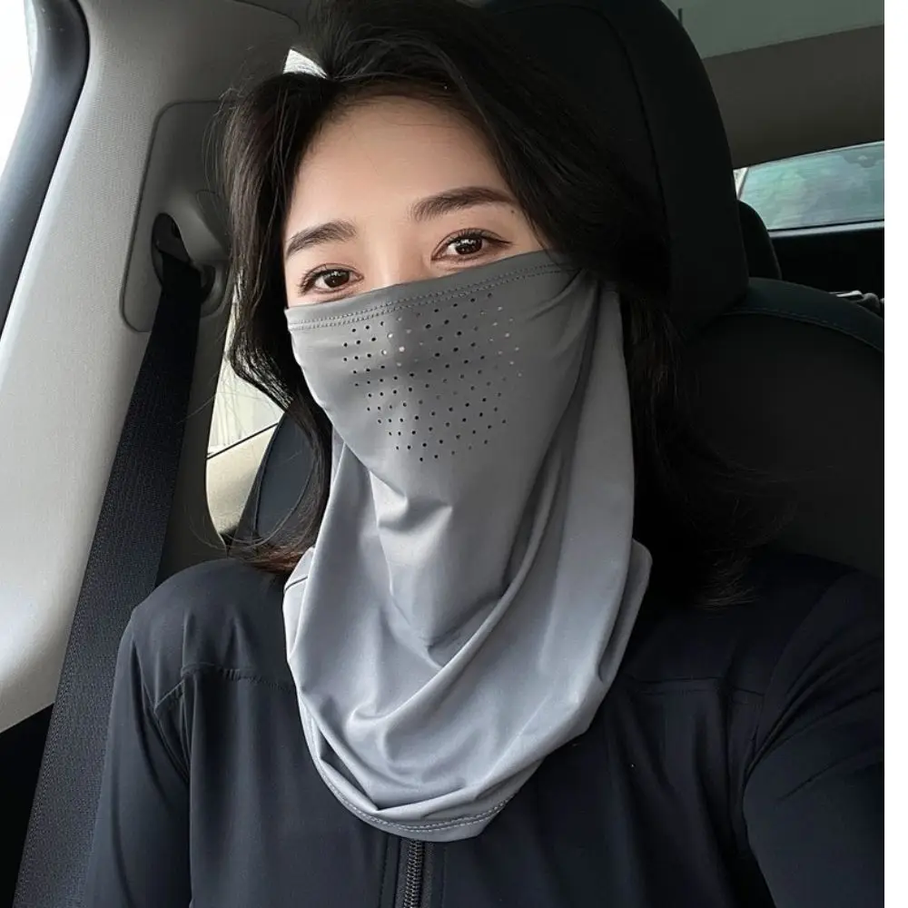 통기성 여름 사이클링 UV 차단 마스크, 아이스 실크, 자외선 차단 얼굴 커버, 야외 스포츠 러닝 스카프, 야외 자외선 차단 목 랩
