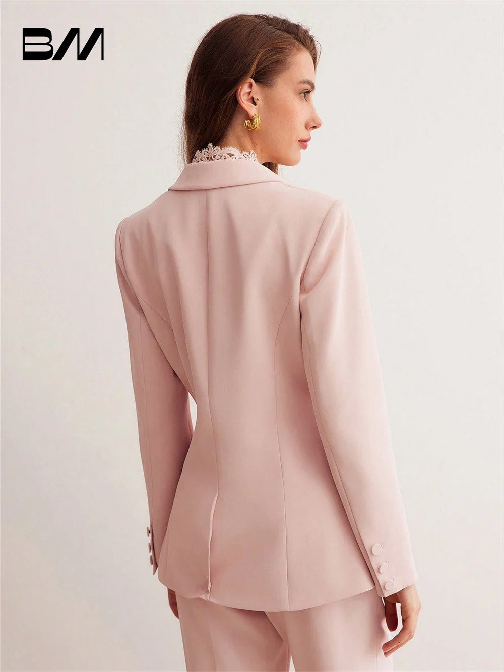 Elegant Light Pink Women's Suit Suit Blazer Classic 2 Piece Set Designer Wedding Tuxedo Special Occasion Prom Dress Formal