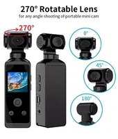 4K Ultra HD Pocket Action Camera 270° Rotatable Vlog Wifi Mini Sports Cam Waterproof Case Helmet Travel Bicycle Driver Recorder 1