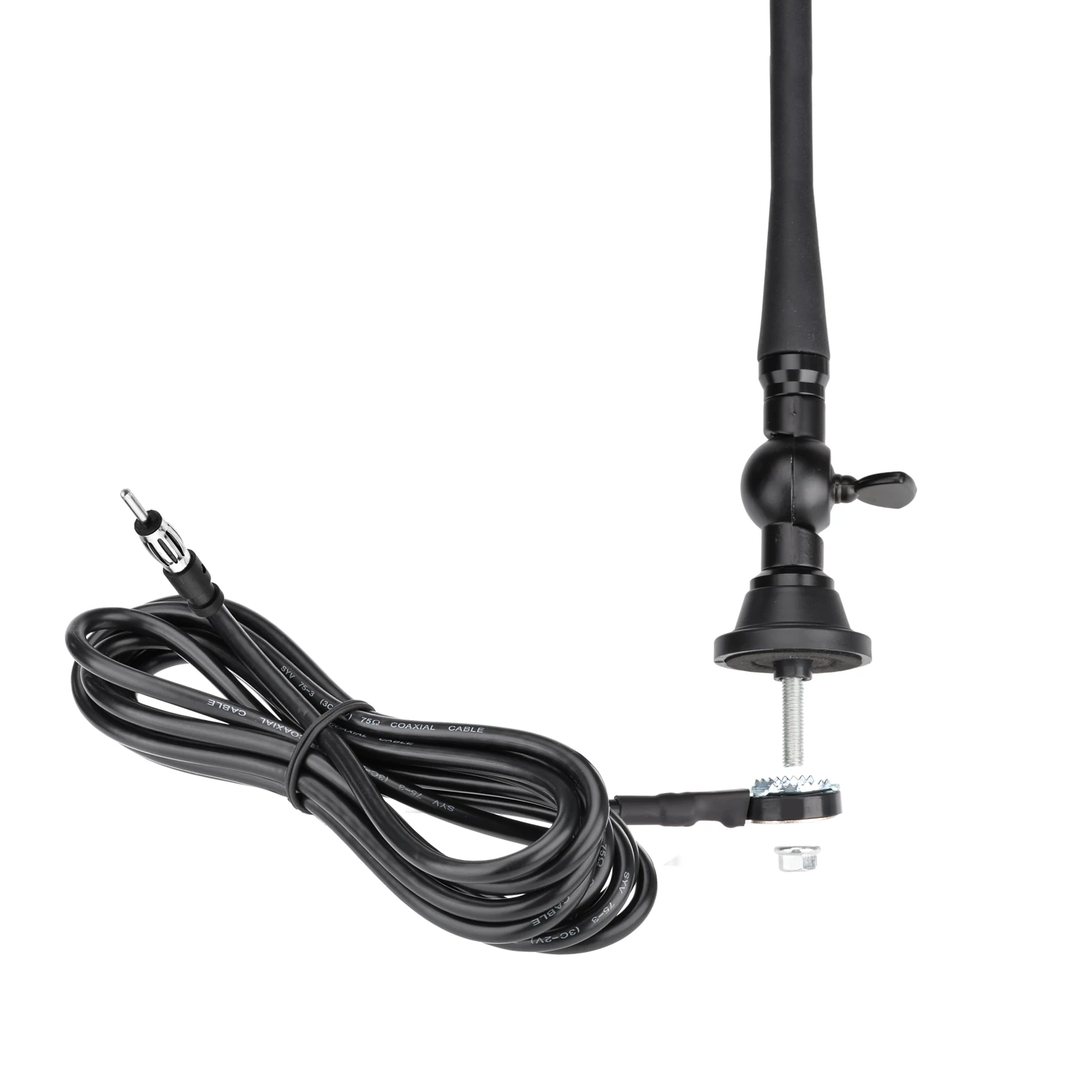 Waterproof Car Boat Radio Antenna Stainless Steel Core Black