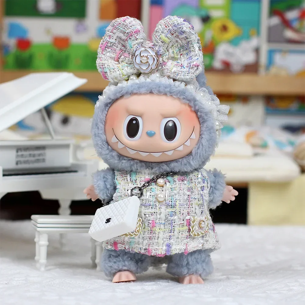 thumbnail image 1 of Ropa y accesorios para minimuñecos de peluche de 17 cm para ídolos de Corea del Kpop Exo Labubu, camisa con flores, chaqueta de cuero, falda, ropa de regalo, 1 of 5