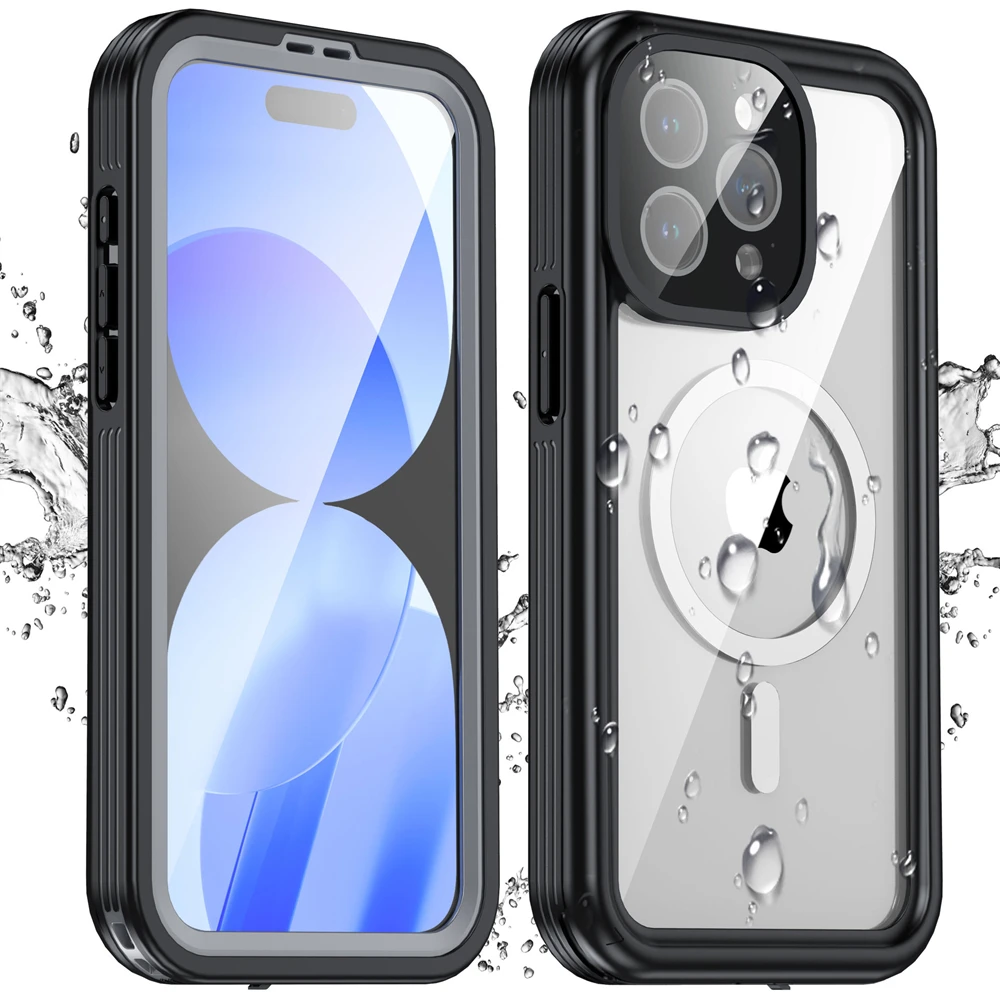 

Waterproof Case for iPhone 15 Pro Max Plus, Built-in Screen Protector, for MagSafe, Dustproof, Shockproof, 360° Protection case