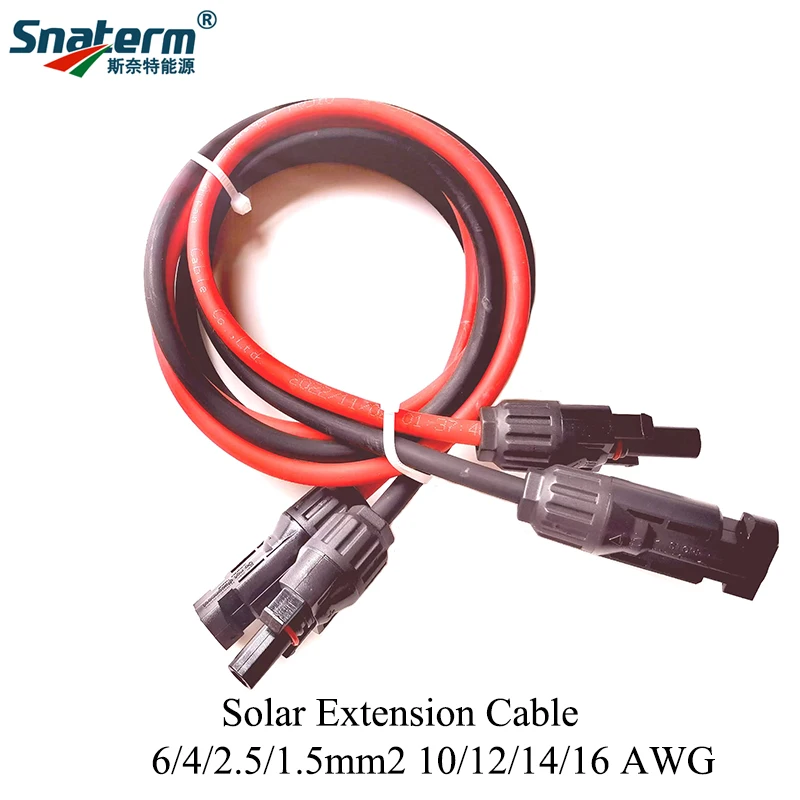 1 Paire De Rallonges Pour Panneaux Solaires, Câbles Pv En Cuivre Noir Et  Rouge De 6/4/2,5mm 10/12/14 Awg Avec Connecteurs Solaires - Fils Et Câbles  - AliExpress