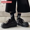 Handsome~Comfortable Dad Shoes Men Mickey Uphead Leather Shoes Thick Bottom Increased by 8CM Ugly Cute Black Warrior Bread Shoes 2
