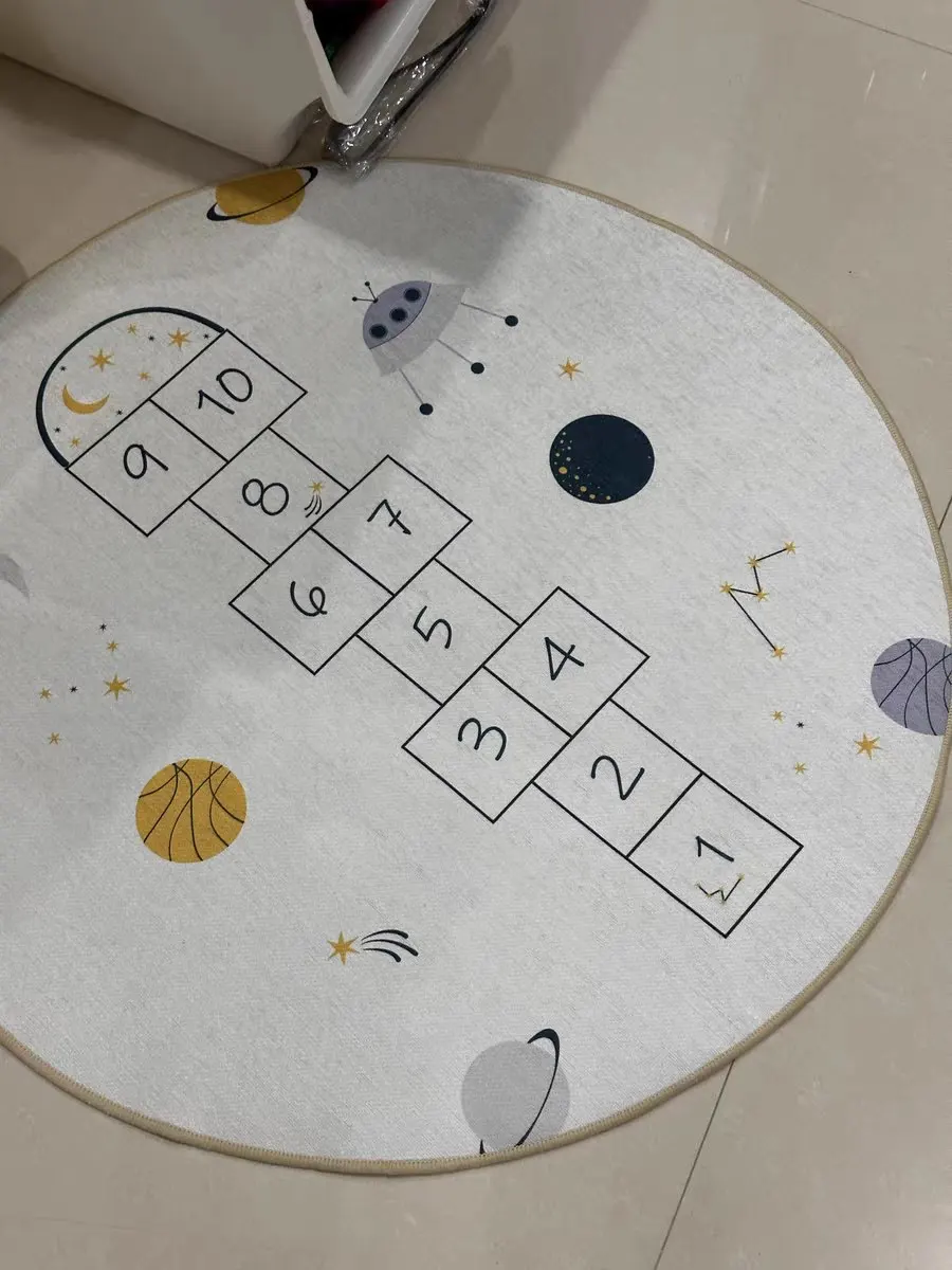 Children's Carpet Round Floor Mat Bedroom Bedside Foot Mats Cartoon Game Carpets Home Decoration Rug for Living Room photo review