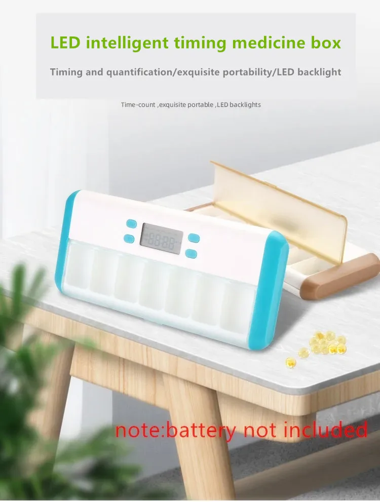 Sveglia Portatile Con Schermo Lcd Smart Medicine Box Promemoria Vibrazione Smart Electronic Timing Medicine Box 7 Giorni A Settimana