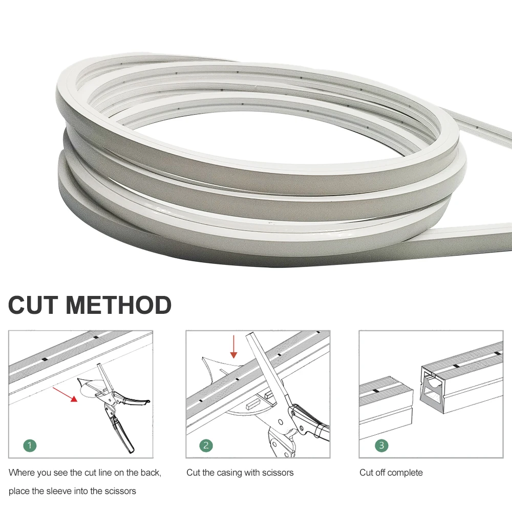 DC24V T1212 2835 Led Flexible Neon Licht Cuttable 120 Pixel/M Hohe Dichte Rohr Weichen Silikon Freien Wasserdicht Dekoration 1-5m – Detail 3