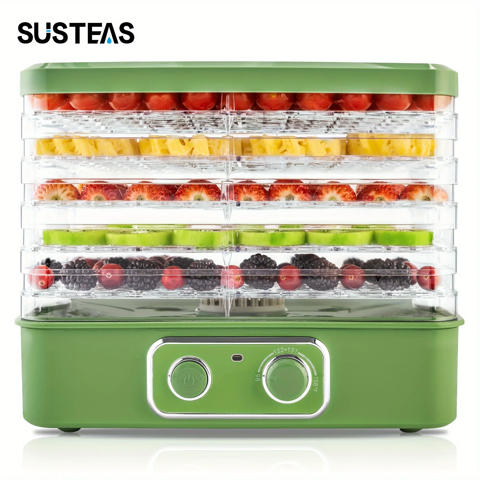 Fruit Dehydrator 5 Tier Adjustable Temperature Food Dryer for Snacks Quick Drying Easy to Use Fast Efficient Smart Automated 3