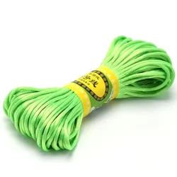 Vibrant 20m Multicolor Nylon Rattail Satin Macrame Cord - Dia approx 2.5mm (Fruit Green)
